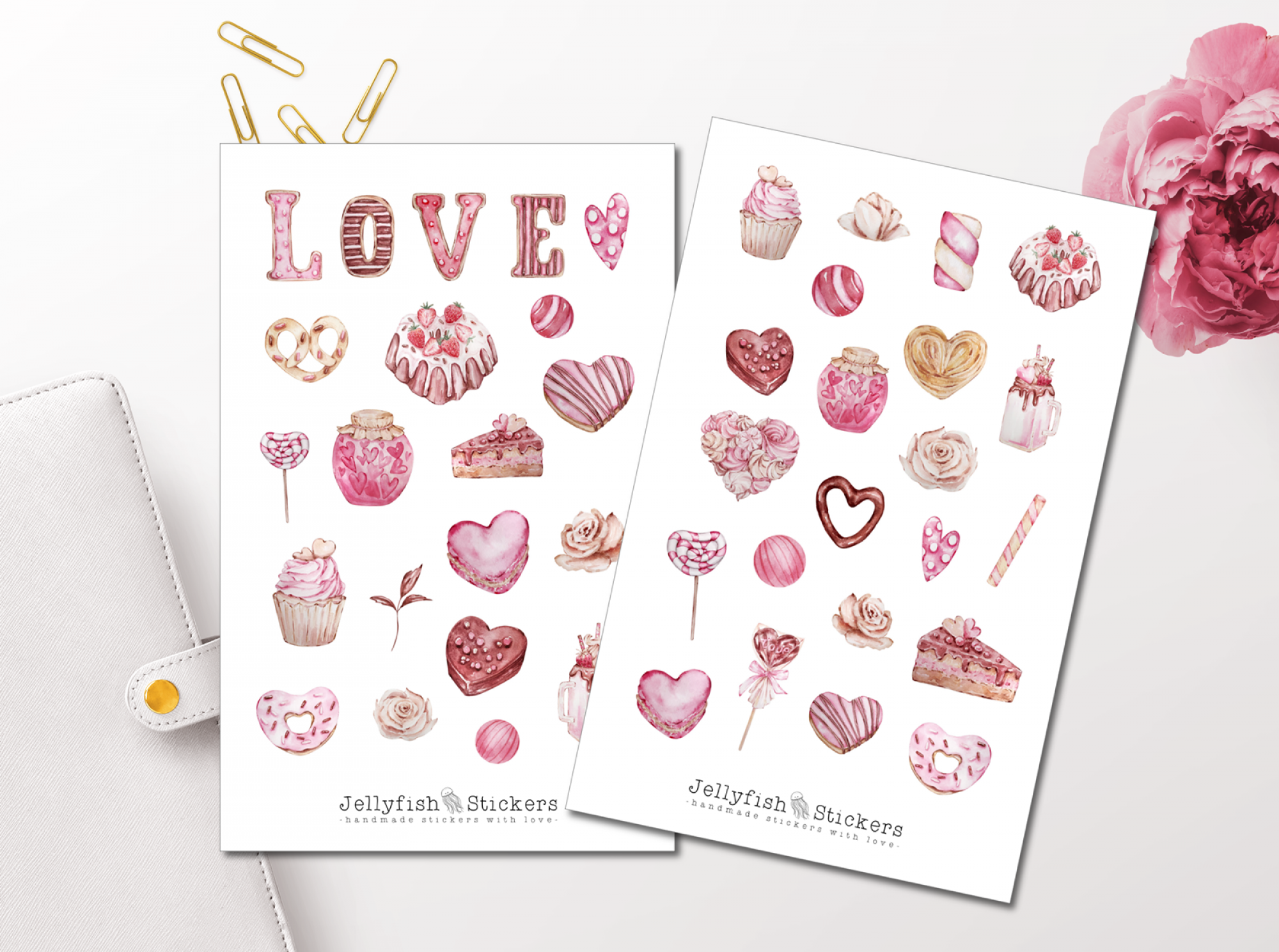 Valentinstag Süßigkeiten Sticker Set